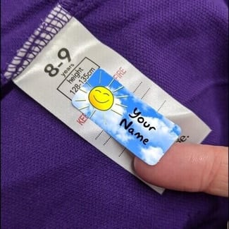 personalised stick on clothes labels