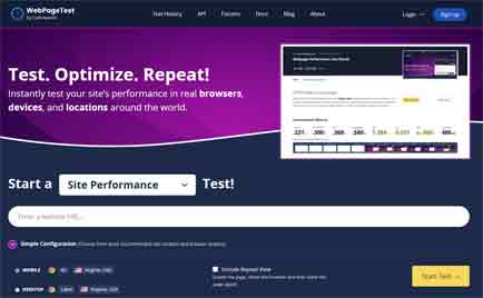 WebPageTest speed